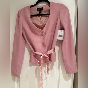 Moda International Pink Blazer with Satin Tie